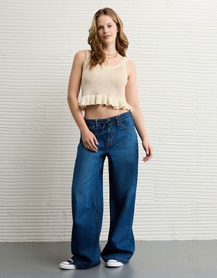 AE Crochet Peplum Tank Top