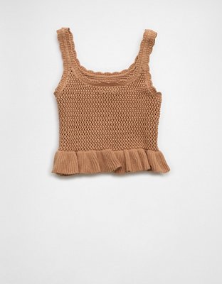 AE Parte de Arriba sin Mangas al Crochet con Peplo
