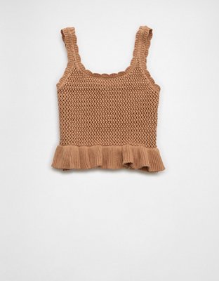 AE Crochet Peplum Tank Top