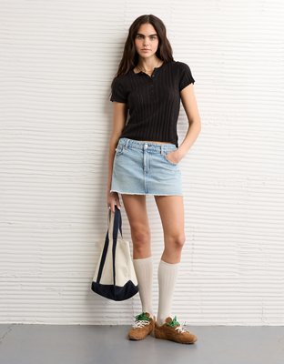 AE Henley Pointelle Sweater T-Shirt