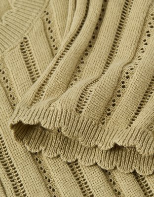 T-shirt en tricot pointelle henley AE