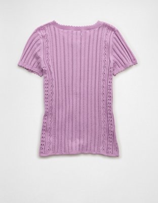 AE Henley Pointelle Sweater T-Shirt