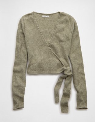 AE Whoa So Soft Ballet Wrap Sweater Top