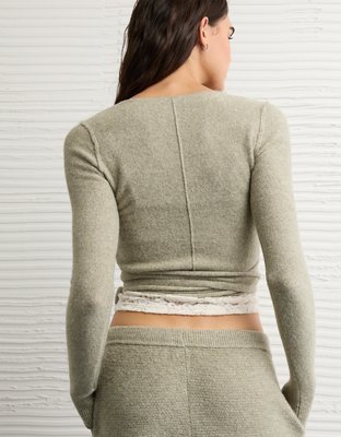 AE Whoa So Soft Ballet Wrap Sweater Top