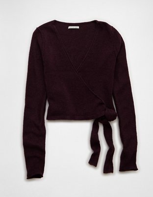 AE Whoa So Soft Ballet Wrap Sweater Top