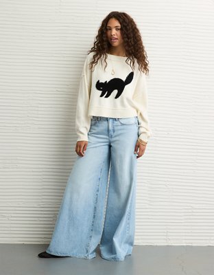 AE Black Cat Halloween Sweater