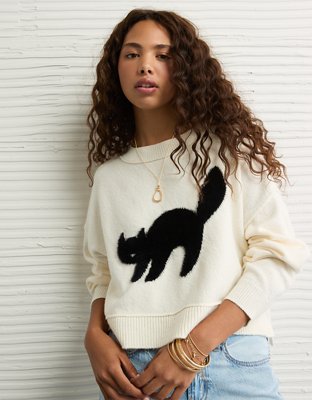 AE Black Cat Halloween Sweater