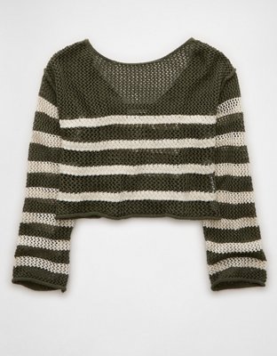 AE Off The Shoulder Crochet Sweater