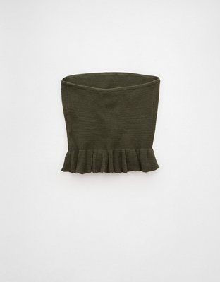 AE Cropped Peplum Sweater Tube Top