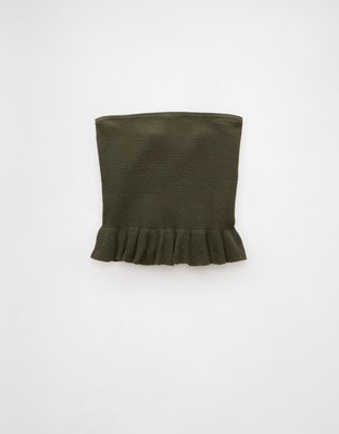 AE Cropped Peplum Sweater Tube Top
