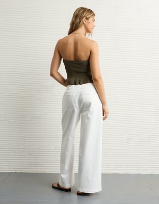 AE Cropped Peplum Sweater Tube Top