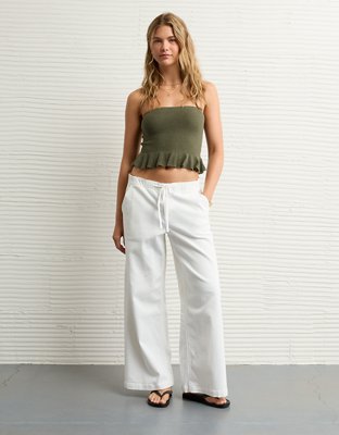AE Cropped Peplum Sweater Tube Top