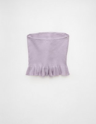 AE Cropped Peplum Sweater Tube Top