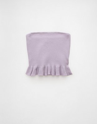 AE Cropped Peplum Sweater Tube Top