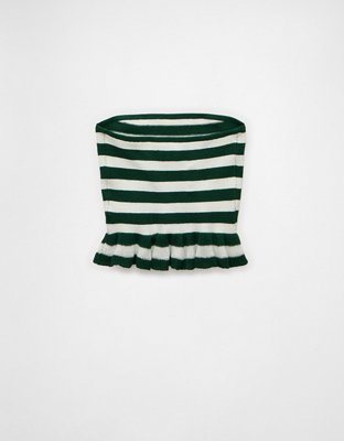 AE Cropped Peplum Sweater Tube Top