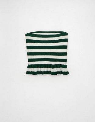 AE Cropped Peplum Sweater Tube Top