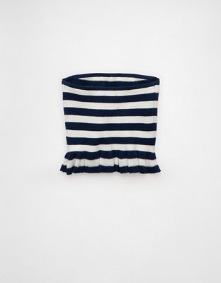 AE Cropped Peplum Sweater Tube Top