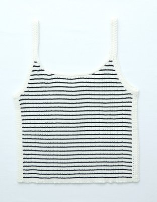 AE Top sin Mangas Tejido al Crochet con Ribete