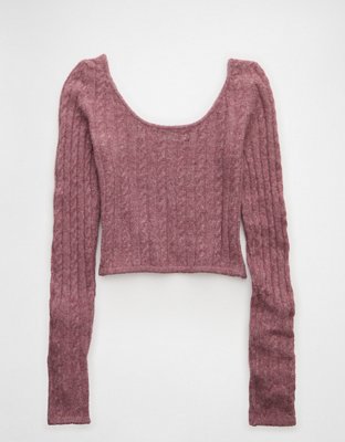 AE Whoa So Soft Cropped Scoop Neck Sweater