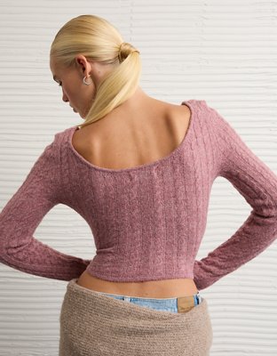 AE Whoa So Soft Cropped Scoop Neck Sweater
