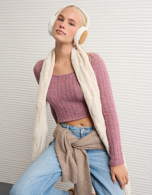 AE Whoa So Soft Cropped Scoop Neck Sweater