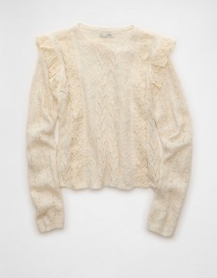 AE Lace Ruffle Sweater