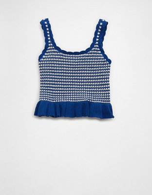AE Crochet Peplum Tank Top
