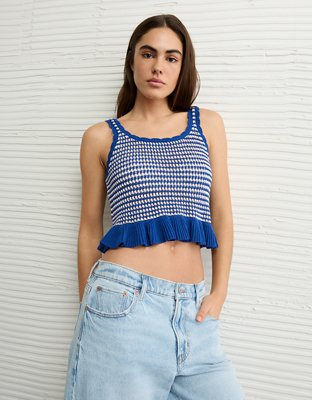 AE Crochet Peplum Tank Top