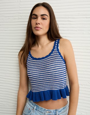 AE Parte de Arriba sin Mangas al Crochet con Peplo