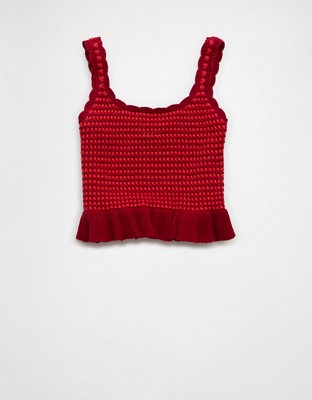 AE Crochet Peplum Tank Top