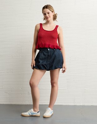 AE Crochet Peplum Tank Top