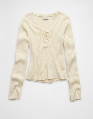 AE Lace-Up Sweater