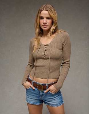 AE Lace-Up Sweater