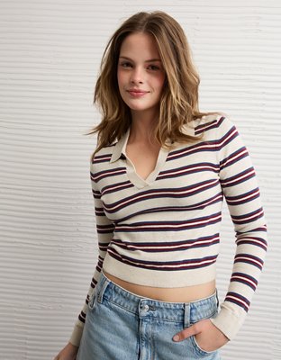 AE Cropped Polo Sweater
