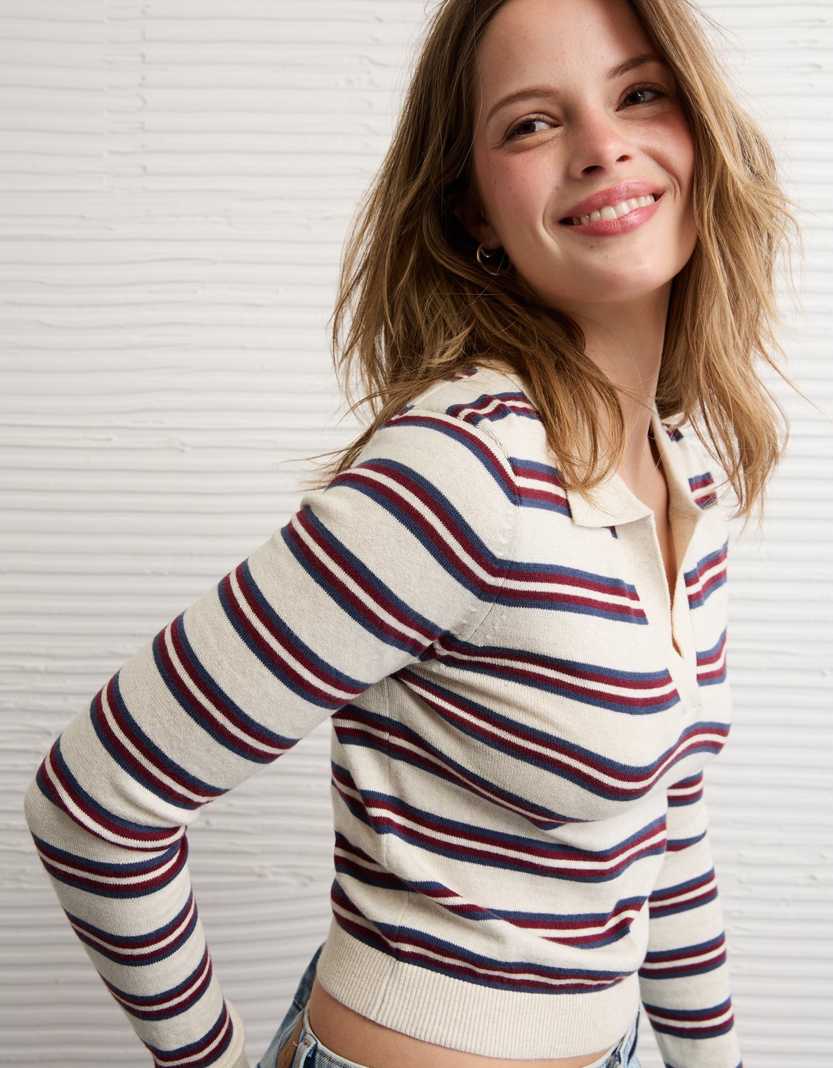 AE Cropped Polo Sweater - image 2