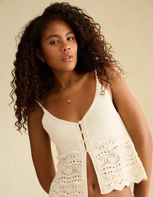 AE Button-Up Fly-Away Tank Top | American Eagle