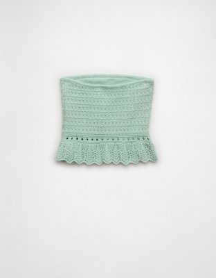 AE Crochet Peplum Tube Top