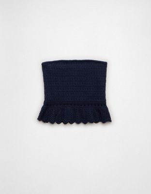 AE Crochet Peplum Tube Top
