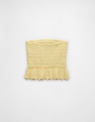 AE Crochet Peplum Tube Top