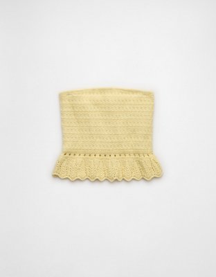 AE Crochet Peplum Tube Top
