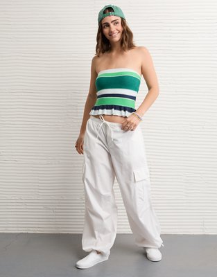 AE Cropped Peplum Sweater Tube Top