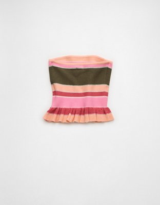 AE Cropped Peplum Sweater Tube Top | American Eagle