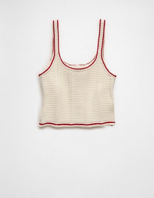 AE Lace-Up Knit Tank Top