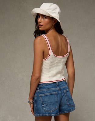 AE Lace-Up Knit Tank Top | American Eagle