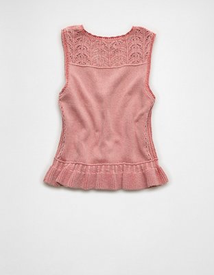 AE Ruffle Hem V-Neck Sweater Tank