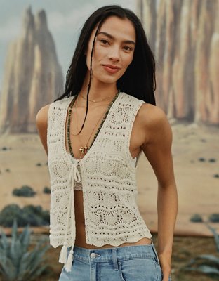 AE Tie-Front Sweater Vest