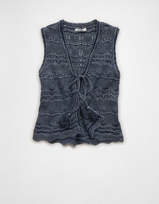 AE Tie-Front Sweater Vest