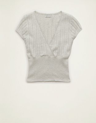 AE V-Neck Crossover Sweater Tee | American Eagle