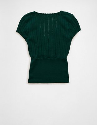 AE V-Neck Crossover Sweater Tee
