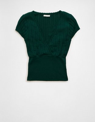 AE V-Neck Crossover Sweater Tee